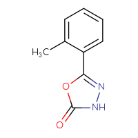 Chemical structure of 5-(2-methylphenyl)-2,3-dihydro-1,3,4-oxadiazol-2-one - CSSB00000185359