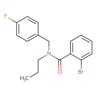 Chemical structure of 2-bromo-N-[(4-fluorophenyl)methyl]-N-propylbenzamide - CSSB02074500949