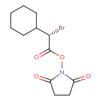 Chemical structure of 2,5-dioxopyrrolidin-1-yl (2S)-2-bromo-2-cyclohexylacetate - CSSB20270306537