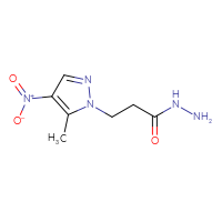 Chemical structure of 3-(5-methyl-4-nitro-1H-pyrazol-1-yl)propanehydrazide - CSSB00010007587
