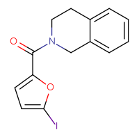 Chemical structure of 2-(5-iodofuran-2-carbonyl)-1,2,3,4-tetrahydroisoquinoline - CSSB00159744475