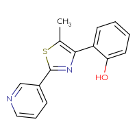 Chemical structure of 2-[5-methyl-2-(pyridin-3-yl)-1,3-thiazol-4-yl]phenol - CSSB00103158216