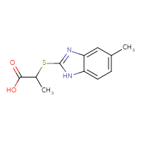Chemical structure of 2-[(5-methyl-1H-1,3-benzodiazol-2-yl)sulfanyl]propanoic acid - CSSB00000181062