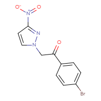 Chemical structure of 1-(4-bromophenyl)-2-(3-nitro-1H-pyrazol-1-yl)ethan-1-one - CSSB00007941514