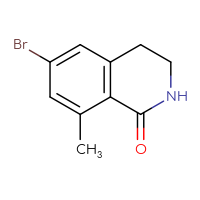 Chemical structure of 6-bromo-8-methyl-1,2,3,4-tetrahydroisoquinolin-1-one - CSSB03551901684