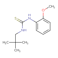 Chemical structure of 3-(2,2-dimethylpropyl)-1-(2-methoxyphenyl)thiourea - CSSB00103404983