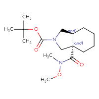 Chemical structure of rac-tert-butyl (3aR,7aR)-3a-[methoxy(methyl)carbamoyl]-octahydro-1H-isoindole-2-carboxylate - CSSB02132512950