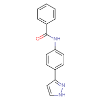 Chemical structure of N-[4-(1H-pyrazol-3-yl)phenyl]benzamide - CSSB00026458802