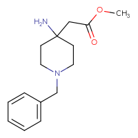 Chemical structure of methyl 2-(4-amino-1-benzylpiperidin-4-yl)acetate - CSSB00021930106