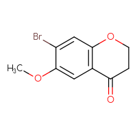 Chemical structure of 7-bromo-6-methoxy-3,4-dihydro-2H-1-benzopyran-4-one - CSSB00010284414