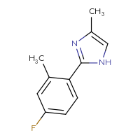 Chemical structure of 2-(4-fluoro-2-methylphenyl)-4-methyl-1H-imidazole - CSSB00012883215