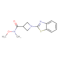 Chemical structure of 1-(1,3-benzothiazol-2-yl)-N-methoxy-N-methylazetidine-3-carboxamide - CSSB15072410435