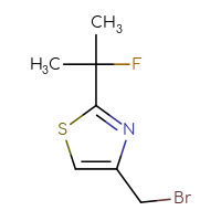 Chemical structure of 4-(bromomethyl)-2-(2-fluoropropan-2-yl)-1,3-thiazole - CSSB03437264768