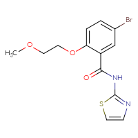 Chemical structure of 5-bromo-2-(2-methoxyethoxy)-N-(1,3-thiazol-2-yl)benzamide - CSSB00020578979