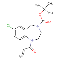 Chemical structure of tert-butyl 7-chloro-1-(prop-2-enoyl)-2,3,4,5-tetrahydro-1H-1,4-benzodiazepine-4-carboxylate - CSSB21531607262