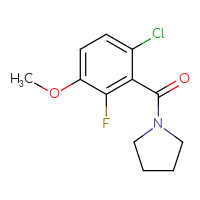Chemical structure of 1-(6-chloro-2-fluoro-3-methoxybenzoyl)pyrrolidine - CSSB06270870067