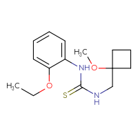 Chemical structure of 1-(2-ethoxyphenyl)-3-[(1-methoxycyclobutyl)methyl]thiourea - CSSB01811087684