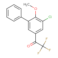 Chemical structure of 1-{5-chloro-6-methoxy-[1,1'-biphenyl]-3-yl}-2,2,2-trifluoroethan-1-one - CSSB21103685961