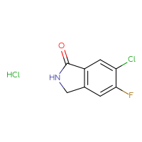 Chemical structure of 6-chloro-5-fluoro-2,3-dihydro-1H-isoindol-1-one hydrochloride - CSSB00132311491