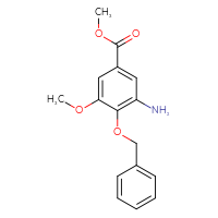 Chemical structure of methyl 3-amino-4-(benzyloxy)-5-methoxybenzoate - CSSB00010184891