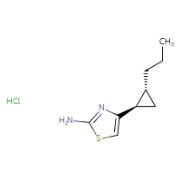 Chemical structure of 4-[(1R,2R)-2-propylcyclopropyl]-1,3-thiazol-2-amine hydrochloride - CSSB02516457363
