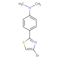 Chemical structure of 4-(4-bromo-1,3-thiazol-2-yl)-N,N-dimethylaniline - CSSB00012563110