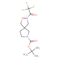 Chemical structure of tert-butyl 3-(hydroxymethyl)-3-[(2,2,2-trifluoroacetamido)methyl]pyrrolidine-1-carboxylate - CSSB06805838070
