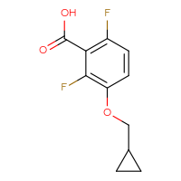 Chemical structure of 3-(cyclopropylmethoxy)-2,6-difluorobenzoic acid - CSSB20471704749