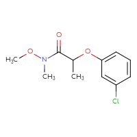 Chemical structure of 2-(3-chlorophenoxy)-N-methoxy-N-methylpropanamide - CSSB00000249859
