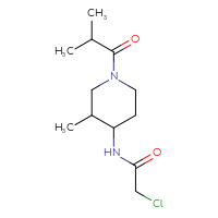 Chemical structure of 2-chloro-N-[3-methyl-1-(2-methylpropanoyl)piperidin-4-yl]acetamide - CSSB03530259182