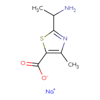 Chemical structure of sodium 2-(1-aminoethyl)-4-methyl-1,3-thiazole-5-carboxylate - CSSB00160546717
