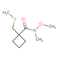 Chemical structure of N-methoxy-N-methyl-1-[(methylsulfanyl)methyl]cyclobutane-1-carboxamide - CSSB07054524457