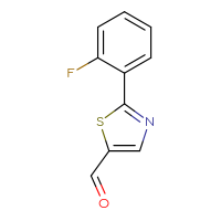 Chemical structure of 2-(2-fluorophenyl)-1,3-thiazole-5-carbaldehyde - CSSB00011361460