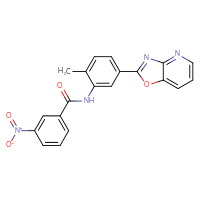 Chemical structure of N-(2-methyl-5-{[1,3]oxazolo[4,5-b]pyridin-2-yl}phenyl)-3-nitrobenzamide - CSSB00121686794