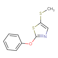 Chemical structure of 5-(methylsulfanyl)-2-phenoxy-1,3-thiazole - CSSB21103687131