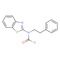 Chemical structure of N-(1,3-benzothiazol-2-yl)-N-(2-phenylethyl)carbamoyl chloride - CSSB21224764870