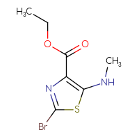 Chemical structure of ethyl 2-bromo-5-(methylamino)-1,3-thiazole-4-carboxylate - CSSB00000757103