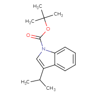 Chemical structure of tert-butyl 3-(propan-2-yl)-1H-indole-1-carboxylate - CSSB06582776342