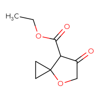 Chemical structure of ethyl 6-oxo-4-oxaspiro[2.4]heptane-7-carboxylate - CSSB00160572248