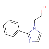 Chemical structure of 2-(2-phenyl-1H-imidazol-1-yl)ethan-1-ol - CSSB00011409561