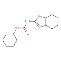 Chemical structure of 1-cyclohexyl-3-(4,5,6,7-tetrahydro-1-benzothiophen-2-yl)urea - CSSB15071600281