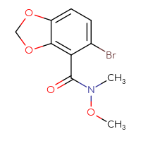 Chemical structure of 5-bromo-N-methoxy-N-methyl-2H-1,3-benzodioxole-4-carboxamide - CSSB02271959501