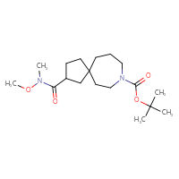 Chemical structure of tert-butyl 2-[methoxy(methyl)carbamoyl]-8-azaspiro[4.6]undecane-8-carboxylate - CSSB21151590202