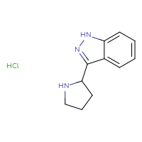 Chemical structure of 3-(pyrrolidin-2-yl)-1H-indazole hydrochloride - CSSB02125606201