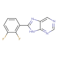 Chemical structure of 8-(2,3-difluorophenyl)-9H-purine - CSSB00001317035