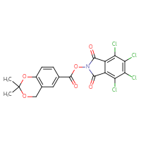 Chemical structure of 4,5,6,7-tetrachloro-1,3-dioxo-2,3-dihydro-1H-isoindol-2-yl 2,2-dimethyl-2,4-dihydro-1,3-benzodioxine-6-carboxylate - CSSB20270808548