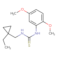 Chemical structure of 1-(2,5-dimethoxyphenyl)-3-[(1-ethylcyclopropyl)methyl]thiourea - CSSB02036418426