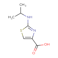 Chemical structure of 2-[(propan-2-yl)amino]-1,3-thiazole-4-carboxylic acid - CSSB00011997928