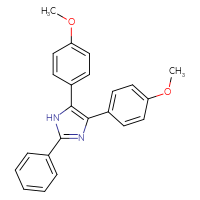 Chemical structure of 4,5-bis(4-methoxyphenyl)-2-phenyl-1H-imidazole - CSSB20538609848