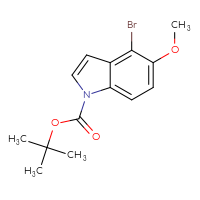 Chemical structure of tert-butyl 4-bromo-5-methoxy-1H-indole-1-carboxylate - CSSB00134647445